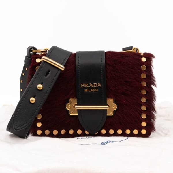 Cahier Calf Hair Calfskin Granato Black & Gold