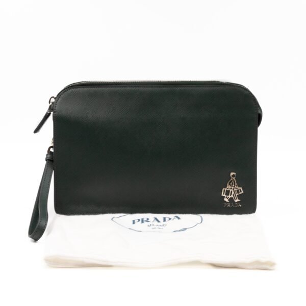 Porter Clutch Green Saffiano