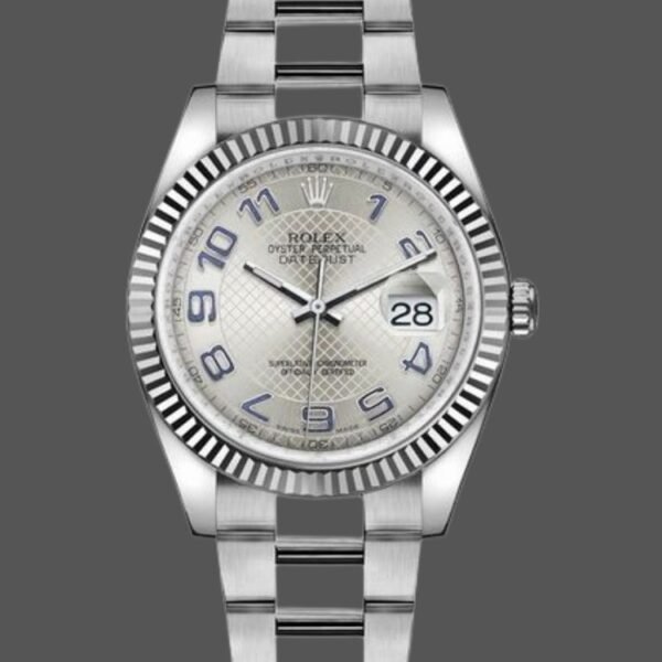 Rolex Datejust 116234 Silver Dial Blue Arabic Numeral Hour Markers 36mm Unisex Replica Watch