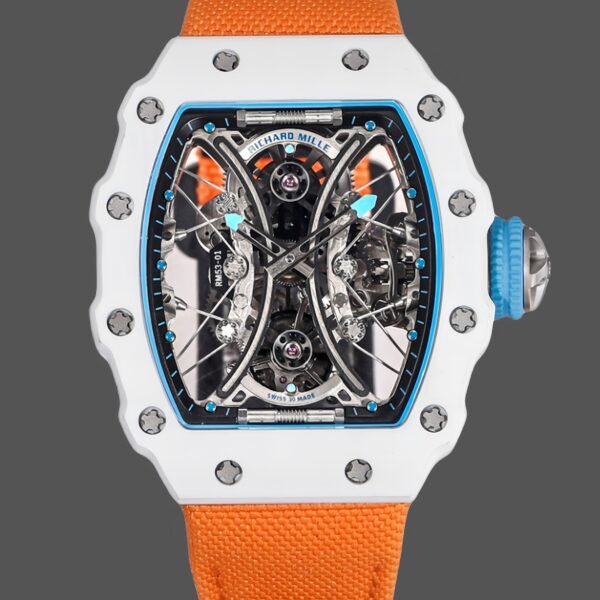Richard Mille RM053-01 Pablo MacDonough Skeleton Dial White Rubber Strap