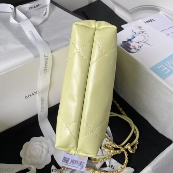 Chanel 22 AS3980 Mini Tote Shiny Calfskin & Gold-Tone Metal Yellow