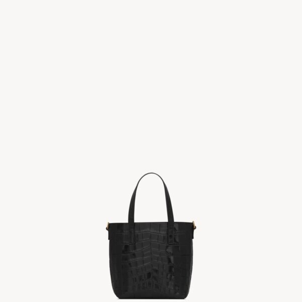 YSL Mini Toy Shopping Saint Laurent in Crocodile-Embossed Leather