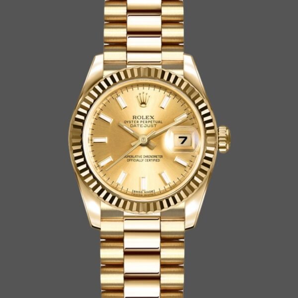 Rolex Datejust 179178 Champagne Diamonds Dial Yellow Gold 26MM Lady Replica Watch