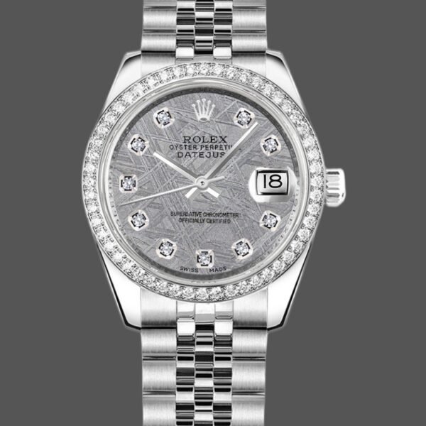 Rolex Datejust 178384 Diamond Bezel Black Diamond Dial 31MM Lady Replica Watch