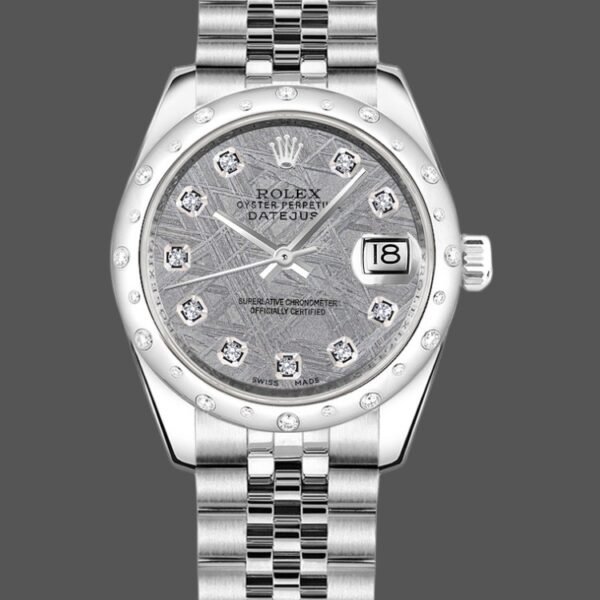 Rolex Datejust 178344 Floral Motif Dark Rhodium Grey Dial 31MM Lady Replica Watch