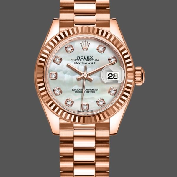 Rolex Datejust 279175 Sundust Diamonds Dial Fluted Bezel 28mm Lady Replica Watch