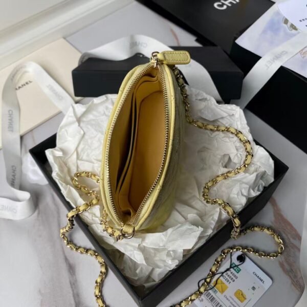 Chanel 24S AP4000 Mini Clutch With Chain Crossbody Bag Yellow Caviar Light Gold Hardware