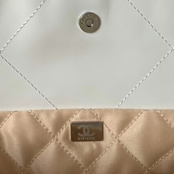 Chanel 22 AS3260 Small Bag White Calfskin Silver Gradient Hardware