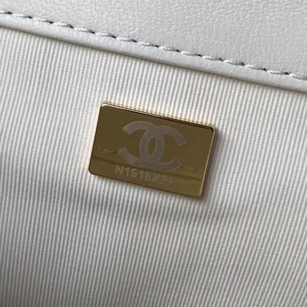 Chanel 24C AS4596 Vintage Logo Quilted Lambskin Shoulder Bag White
