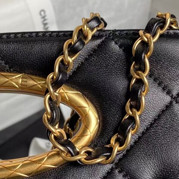 Chanel 24B AS5038 Lambskin Clutch Black