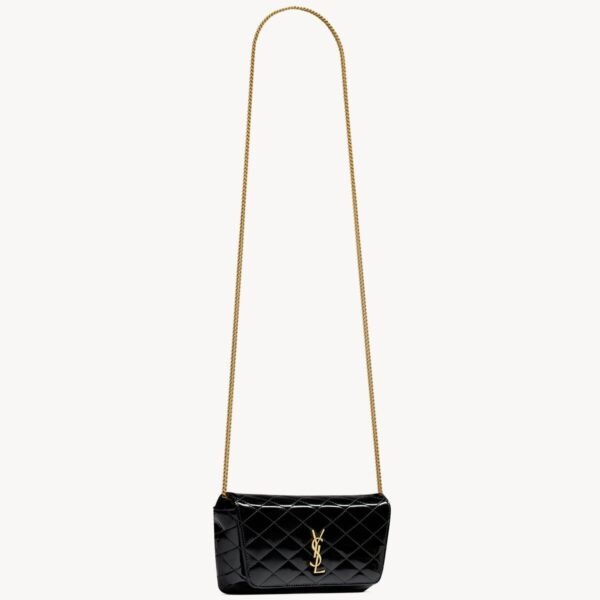 YSL Gaby Chain Phone Holder in Patent Leather