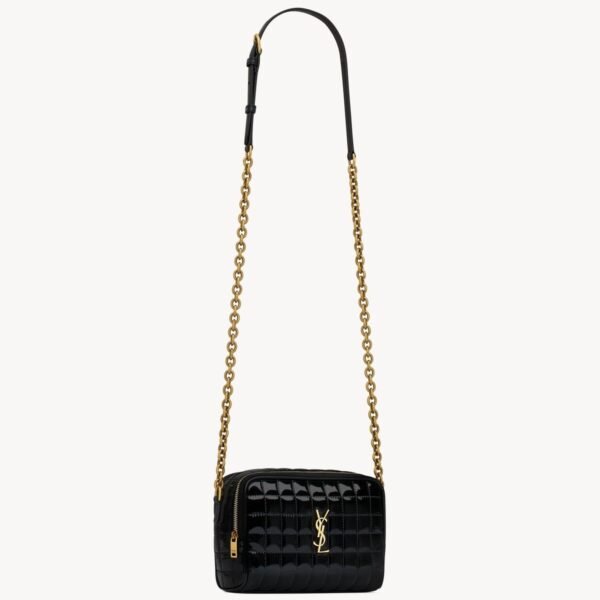 YSL Cassandre Matelassé Carré Camera Bag in Shiny Canvas