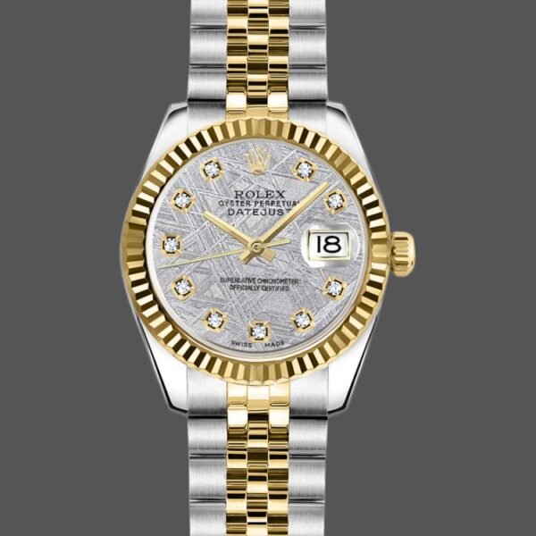 Rolex Datejust 179173 Jubilee Crystal Grey and Champagne Dial 26MM Lady Replica Watch