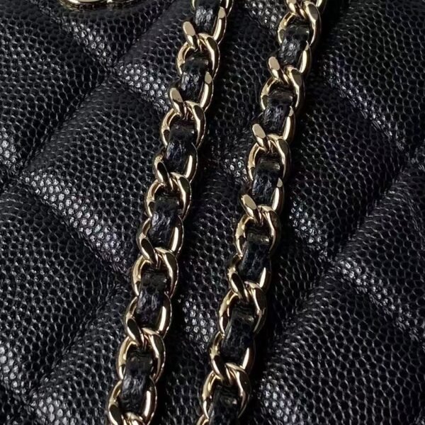 Chanel 24S AP4000 Mini Clutch With Chain Crossbody Bag Black Caviar Light Gold Hardware