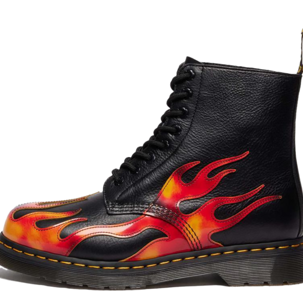 1460 Pascal Flame Arcadia Rub Off Leather Boots "Black / Red / Yellow" 41517001
