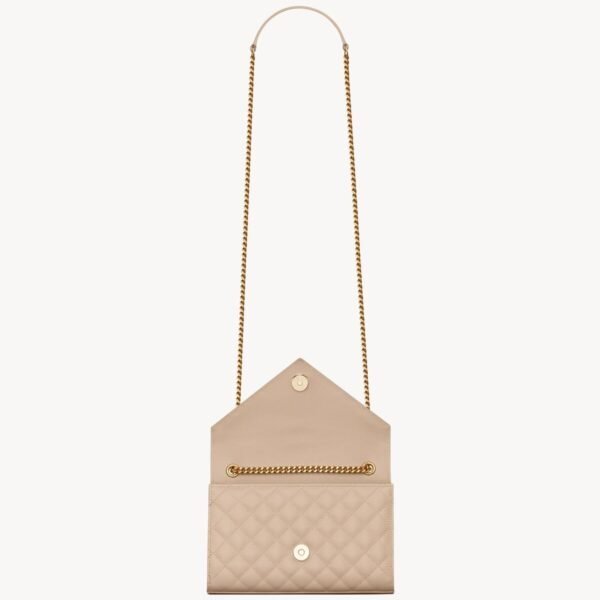 YSL Envelope Small in Quilted Grain De Poudre Embossed Leather