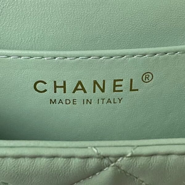 Chanel 24C Vintage Logo Small Quilted Lambskin Shoulder Bag AS4609 Green
