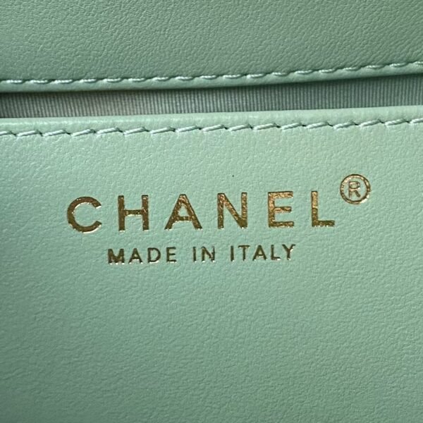 Chanel 24C AS4596 Vintage Logo Quilted Lambskin Shoulder Bag Light Green