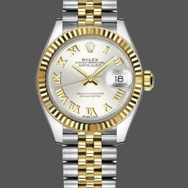Rolex Datejust 279173 Silver Diamond Dial Fluted Bezel 28mm Lady Replica Watch