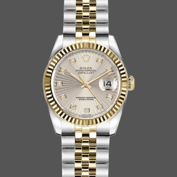 Rolex Datejust 179173 Jubilee Champagne Diamond Dial Fluted Bezel 26MM Lady Replica Watch