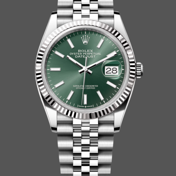 Rolex Datejust 126234 Olive Green Palm Motif Dial 36MM Unisex Replica Watch