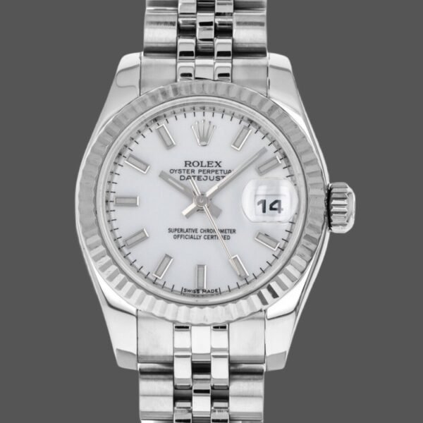 Rolex Datejust 179174 White Roman Dial Fluted Bezel 26MM Lady Replica Watch