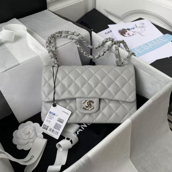 Chanel Small Classic Handbag Caviar Silver Hardware