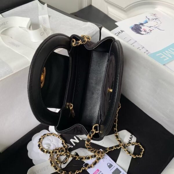 Chanel AS4416 Mini Shopping Bag Velvet and Black Calfskin Gold-Tone Metal Black