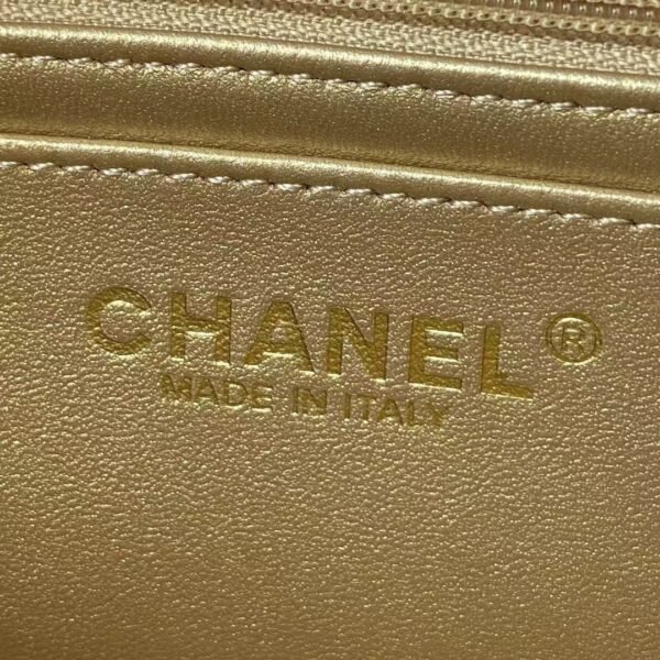 Chanel 23K AS1787 Mini Pearl Embossed Rectangular Flap Bag Lambskin Brushed Metal Hardware Light Purple