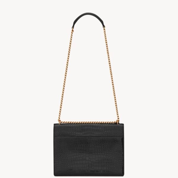 YSL Sunset Large in Crocodile-Embossed Leather