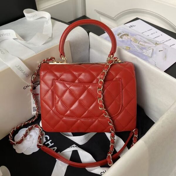 Chanel AS4654 Mini Fashion CC Flap Bag Red Lambskin Light Gold Hardware