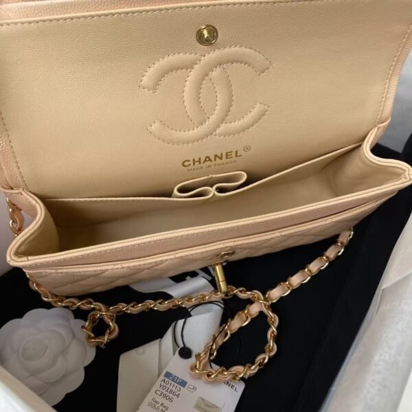 Chanel Small Classic Handbag Caviar Gold Hardware