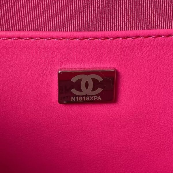 Chanel 24C AS4579 Star Bag Fuchsia and Black Satin Black Metal Hardware