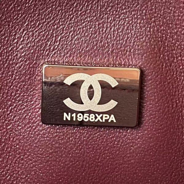 Chanel Classic 11.12 Handbag Caviar Silver Hardware Burgundy Interior