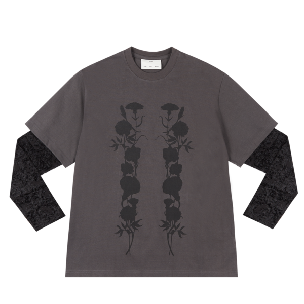 "Foliage" Double Layered Tee T-Shirt "Black" 241 WTS024P8 SOFTBLK